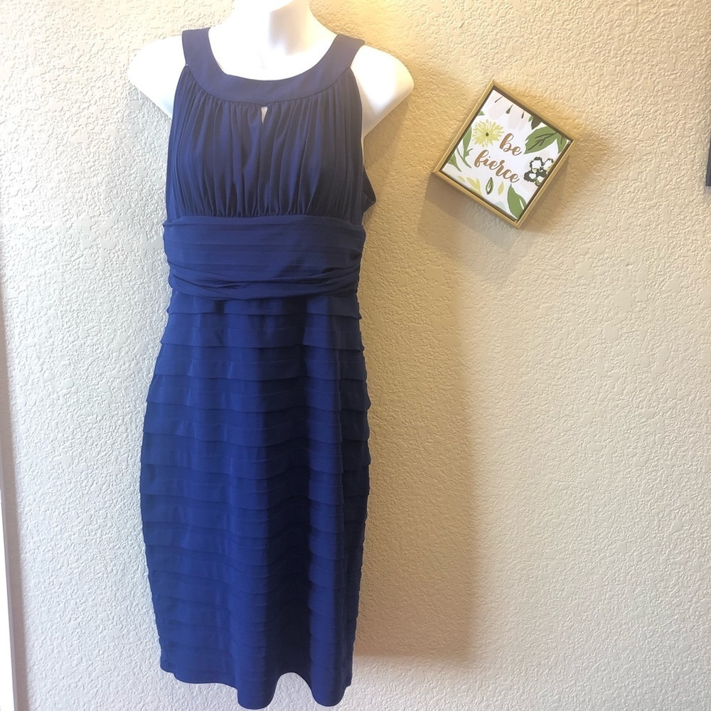AA Studio Blue tiered‎ fabric dress